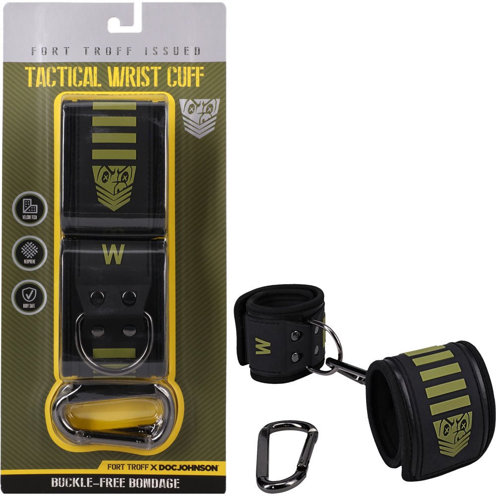 Fort Troff - Tactical Wrist Cuffs - Black/Green Restraints - Silk and Sin