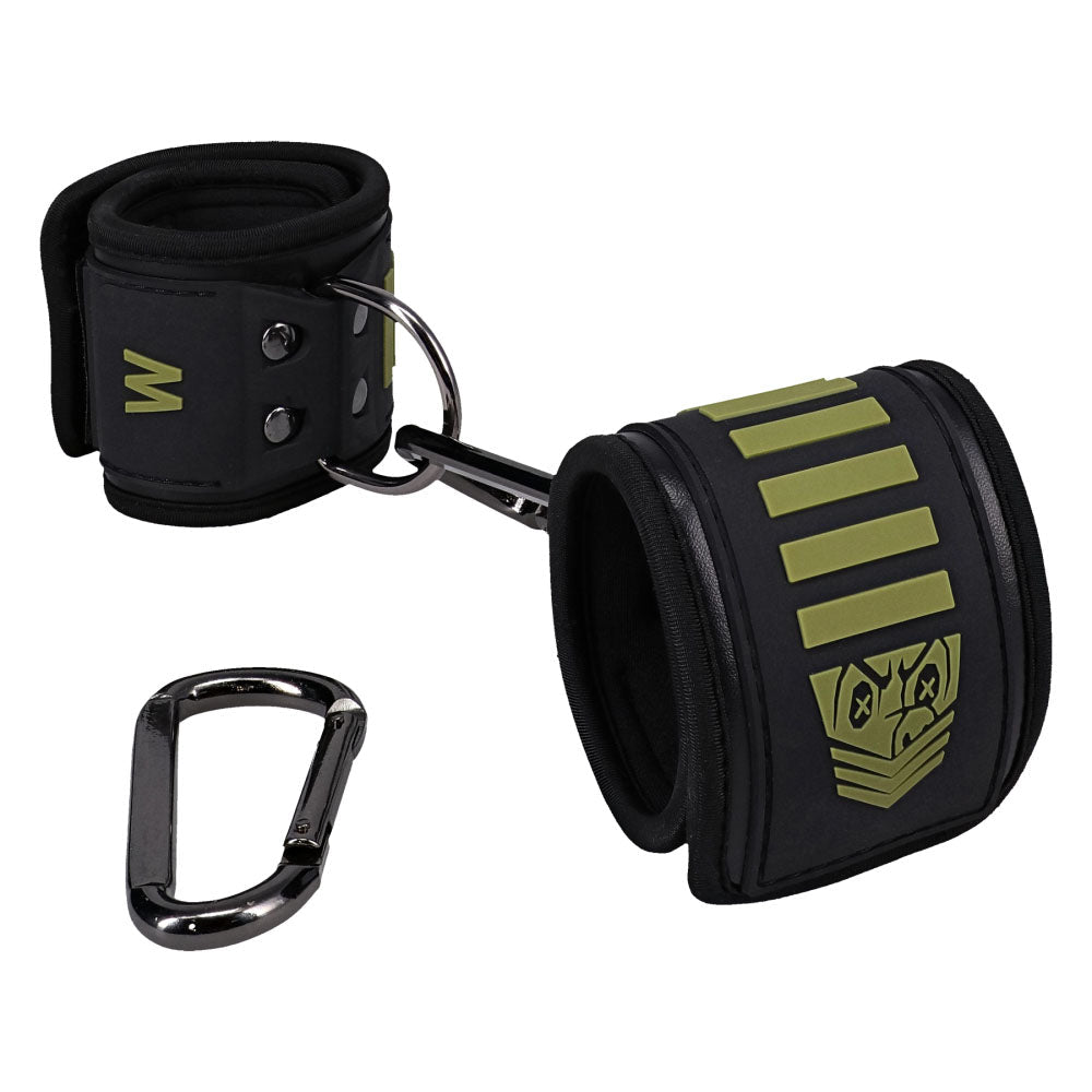 Fort Troff - Tactical Wrist Cuffs - Black/Green Restraints - Silk and Sin