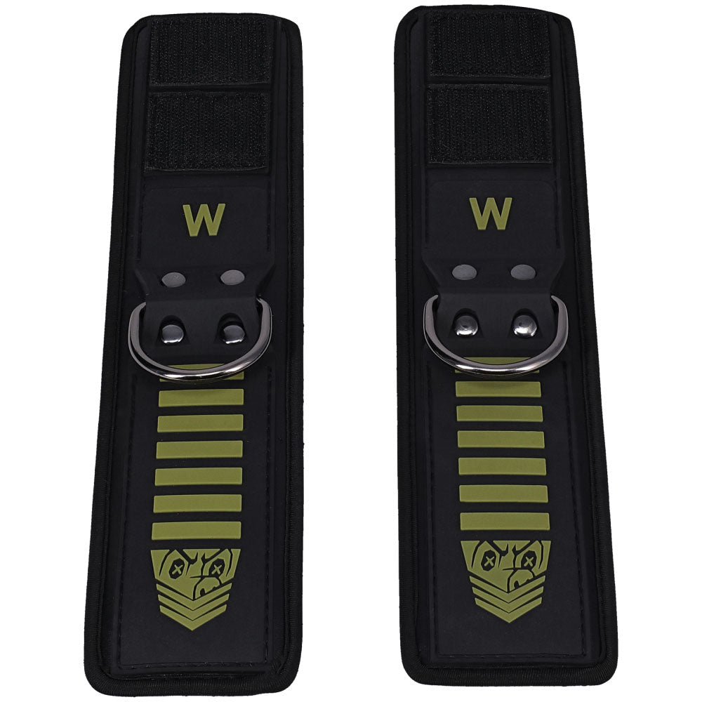 Fort Troff - Tactical Wrist Cuffs - Black/Green Restraints - Silk and Sin