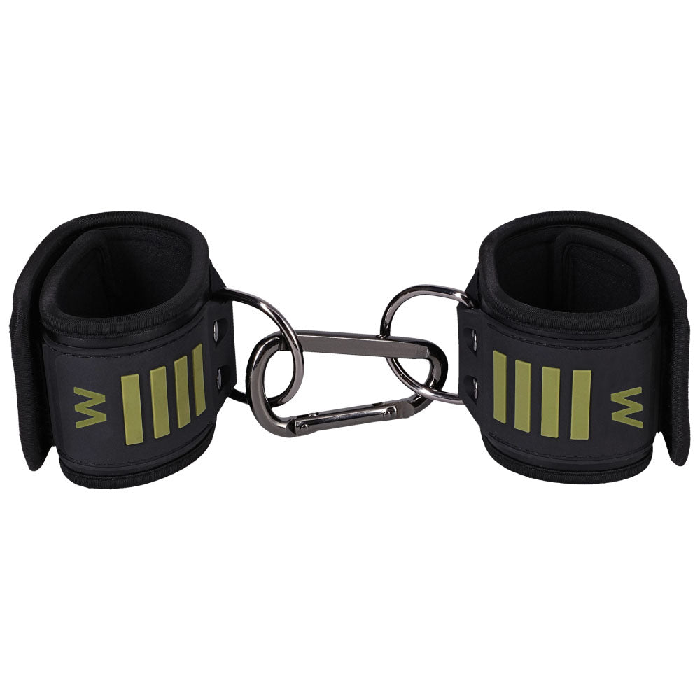 Fort Troff - Tactical Wrist Cuffs - Black/Green Restraints - Silk and Sin