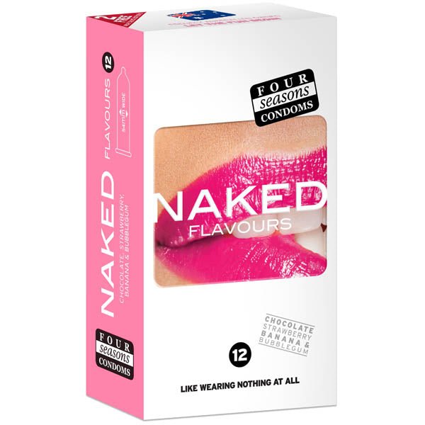 Four Seasons Naked Flavours - Ultra Thin Flavoured Condoms - 12 Pack - Silk and Sin