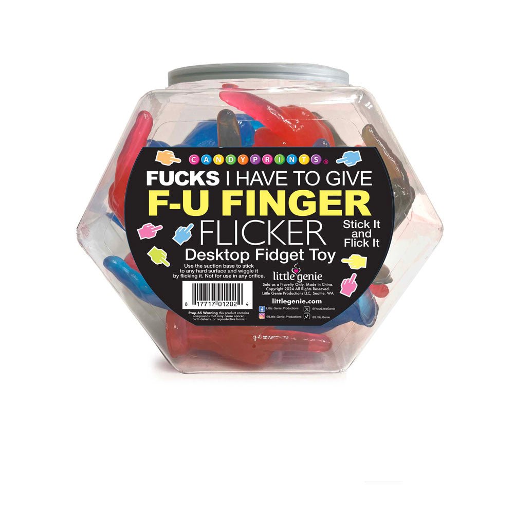 Fucks I Have To Give F-U Finger Flicker - Display - Novelty Fidget Toy - Fishbowl Display of 24 - Silk and Sin
