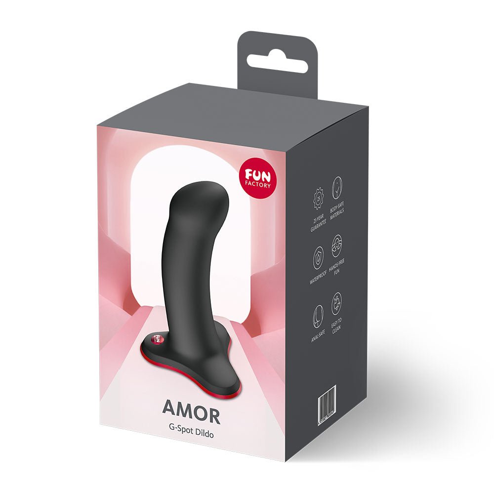 Fun Factory AMOR Black - Black 13.5 cm Dildo - Silk and Sin