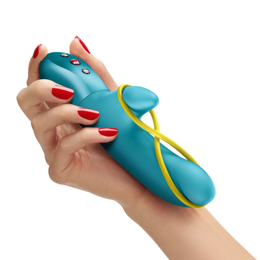 Fun Factory AMORINO Aquamarine - Aquamarine USB Rechargeable Rabbit Vibrator - Silk and Sin