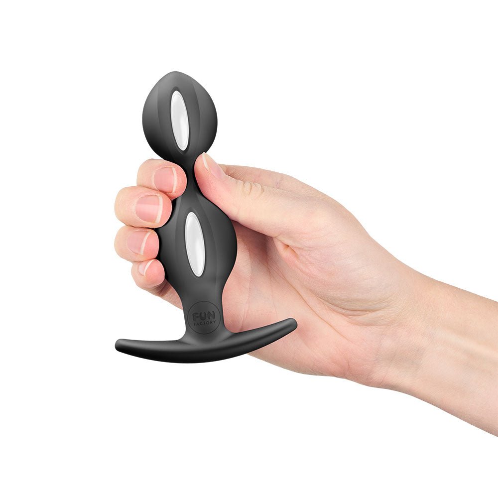 Fun Factory B BALLS DUO Black - Black 13 cm Weighted Kegel Balls - Silk and Sin