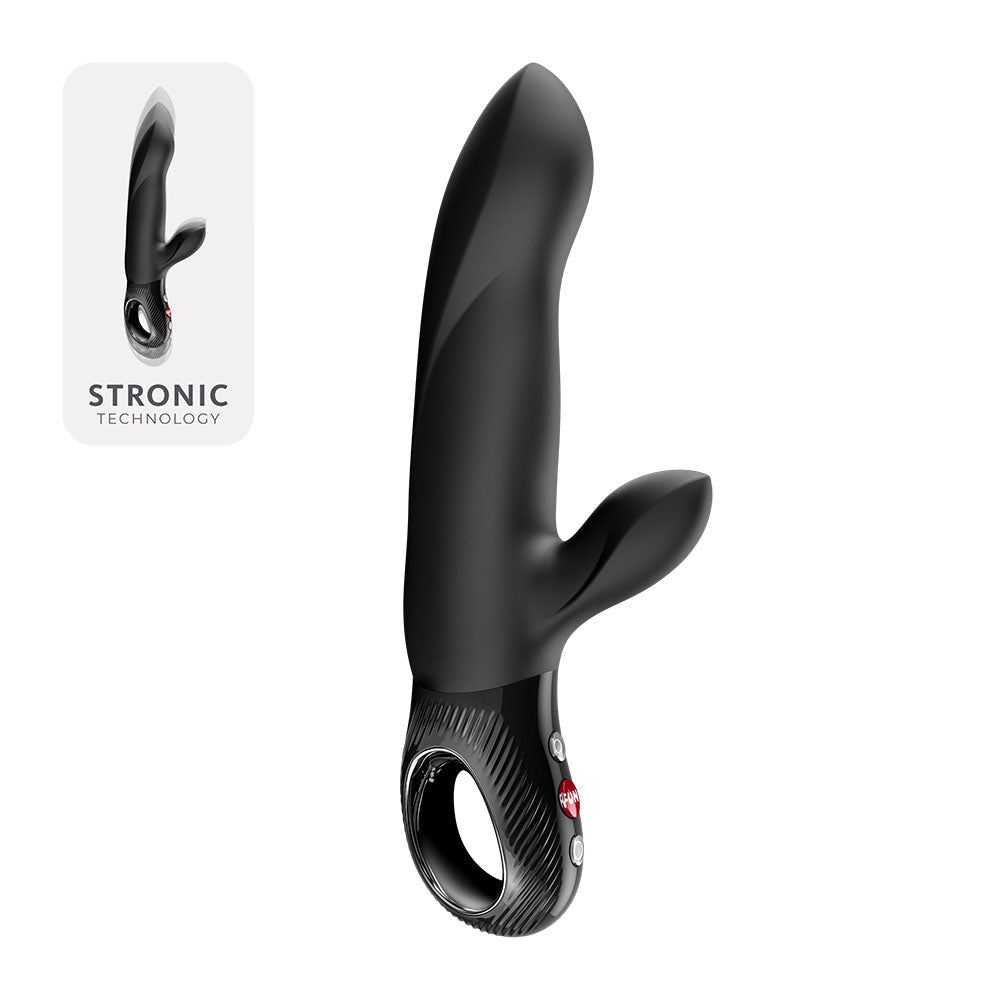 Fun Factory BI STRONIC ARC Black - Black 21.6 cm USB-C Rechargeable Thrusting Vibrator - Silk and Sin