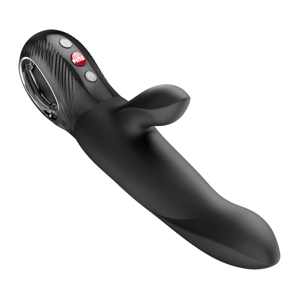 Fun Factory BI STRONIC ARC Black - Black 21.6 cm USB-C Rechargeable Thrusting Vibrator - Silk and Sin