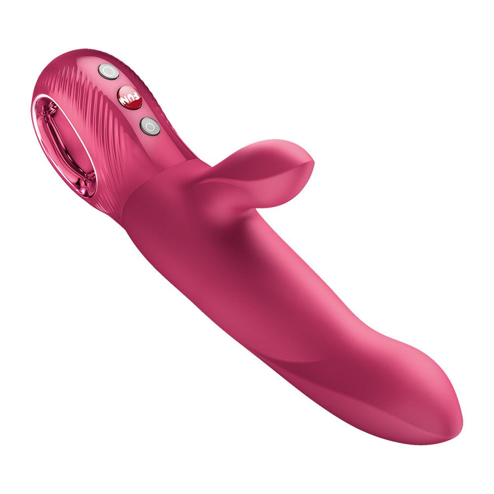 Fun Factory BI STRONIC ARC Raspberry - Raspberry 21.6 cm USB-C Rechargeable Thrusting Vibrator - Silk and Sin
