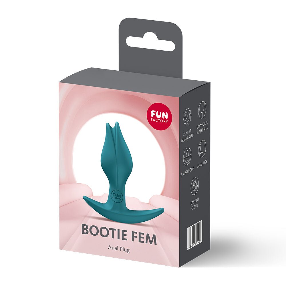 Fun Factory BOOTIE FEM Bottle Green - Bottle Green 8.5 cm Butt Plug - Silk and Sin