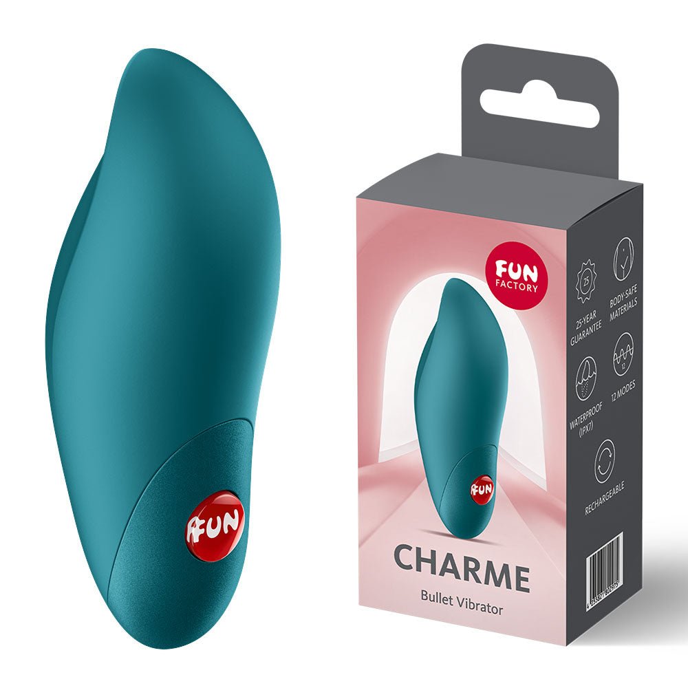 Fun Factory CHARME Bottle Green - Bottle Green USB-C Rechargeable Stimulator - Silk and Sin