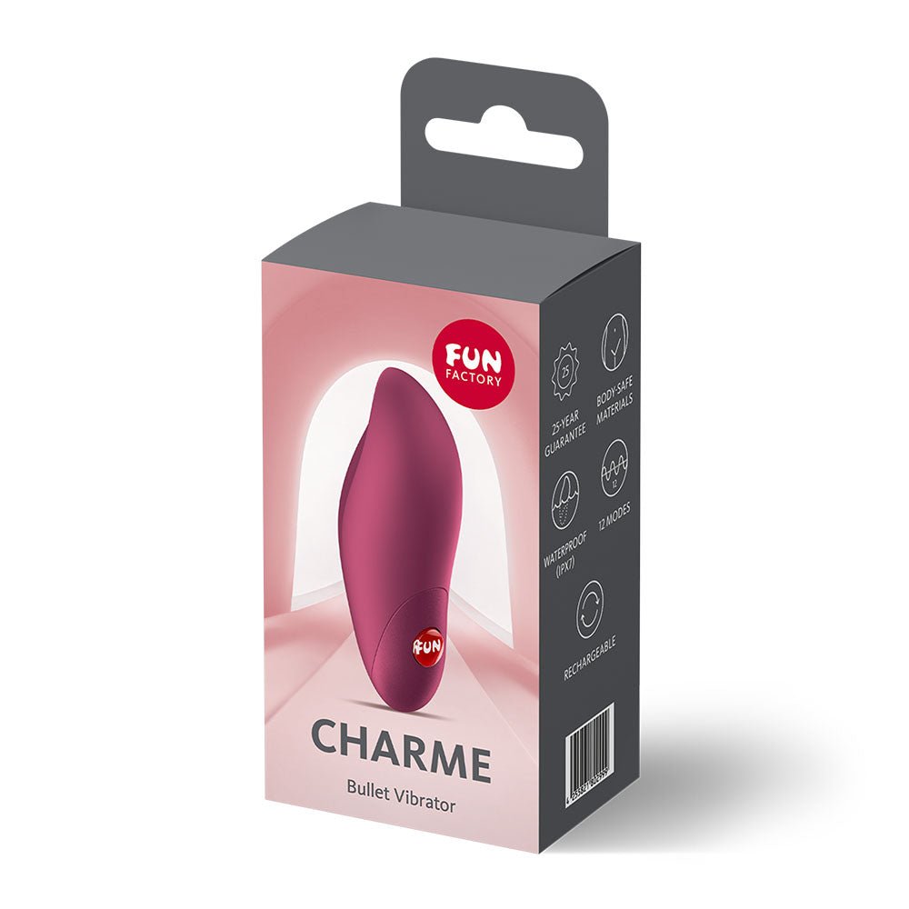 Fun Factory CHARME Wine Red - Wine Red USB-C Rechargeable Stimulator - Silk and Sin