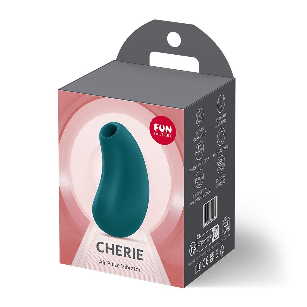 Fun Factory CHERIE Bottle Green - Bottle Green USB Rechargeable Air Pulse Stimulator - Silk and Sin