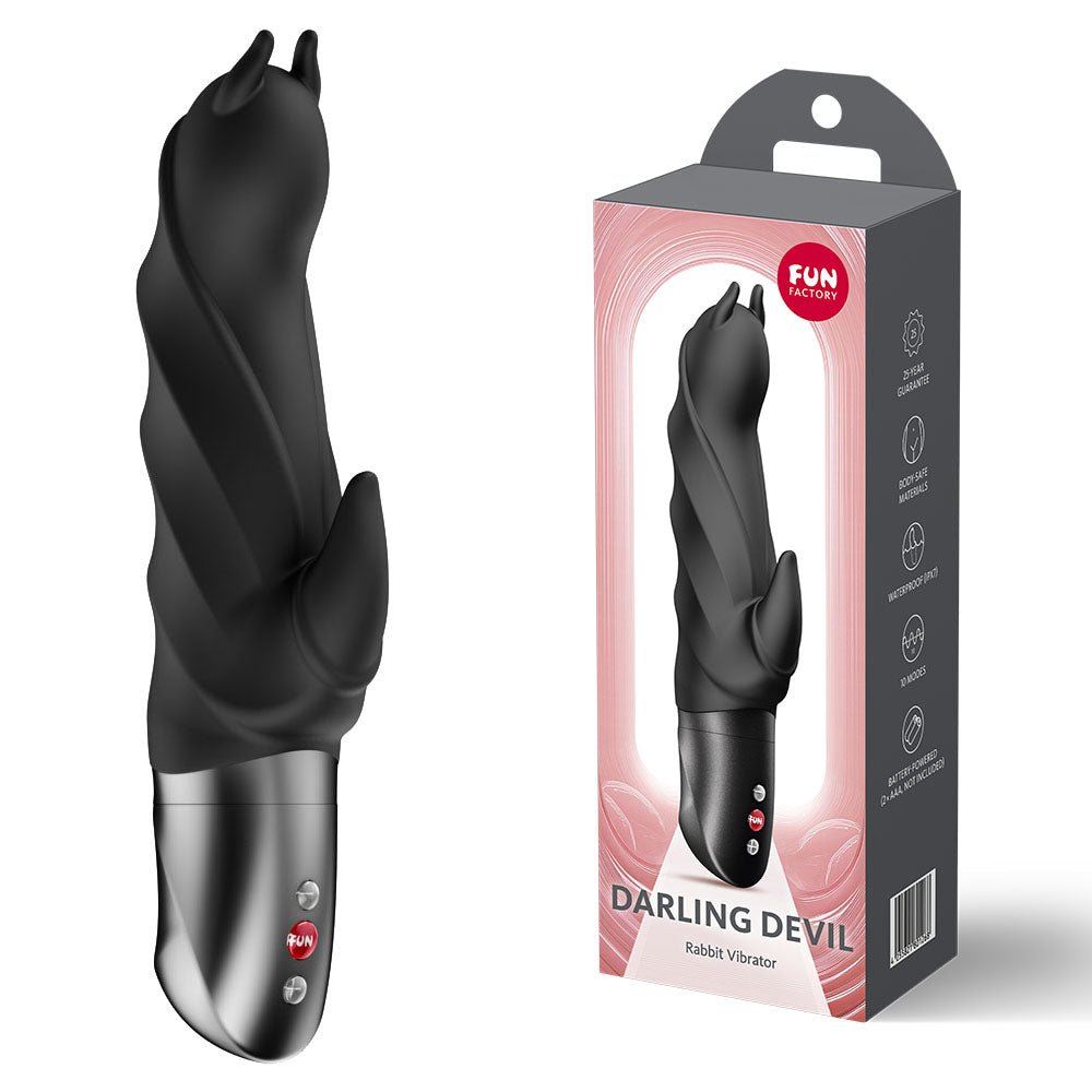 Fun Factory DARLING DEVIL Black - Black 20 cm Vibrator - Silk and Sin