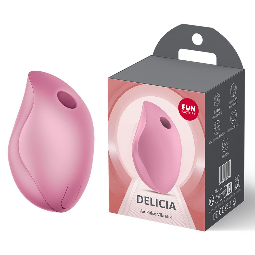 Fun Factory DELICIA Rose - Rose Pink USB Rechargeable Air Pulse Stimulator - Silk and Sin