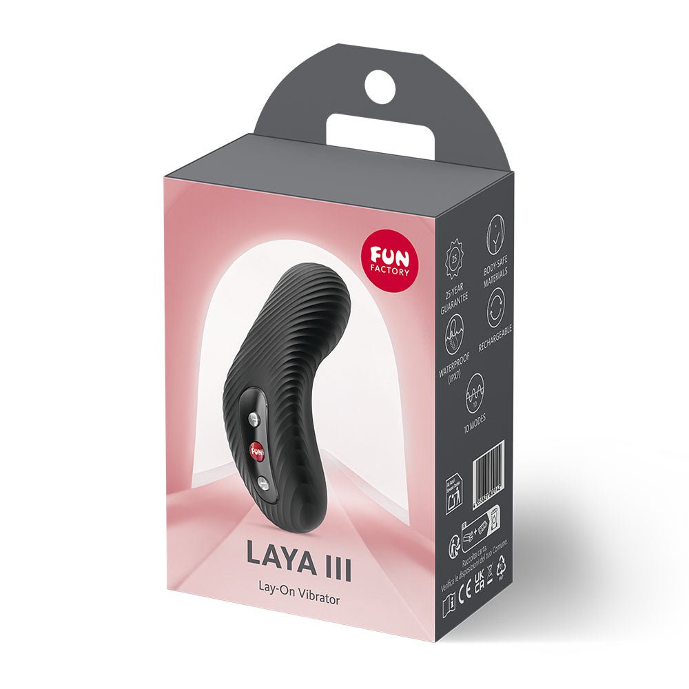 Fun Factory LAYA III Black - Black USB-C Rechargeable Stimulator - Silk and Sin