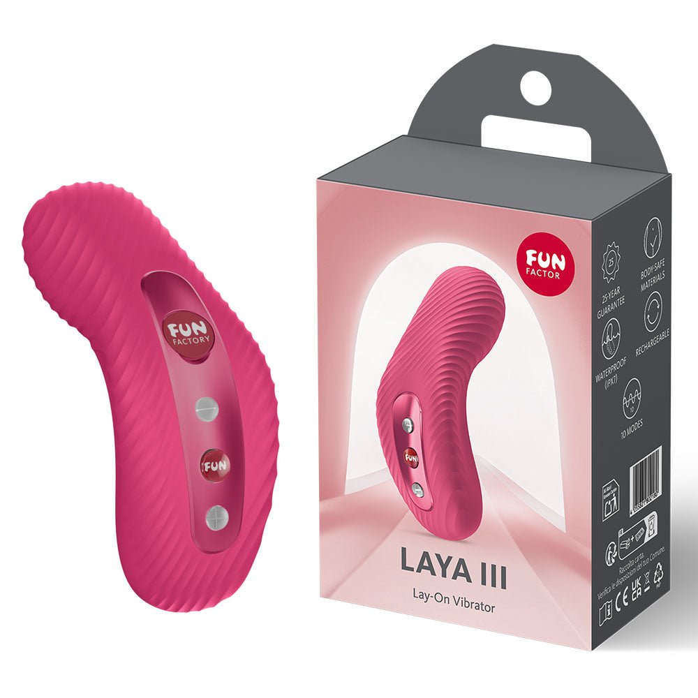 Fun Factory LAYA III Raspberry - Raspberry USB-C Rechargeable Stimulator - Silk and Sin