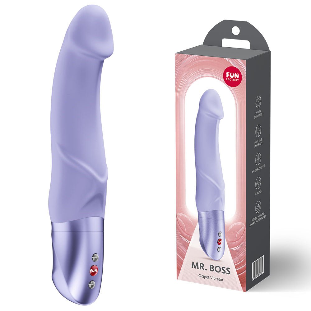 Fun Factory MR. BOSS Purple - Purple 21 cm Vibrator - Silk and Sin