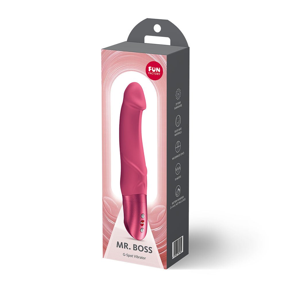 Fun Factory MR. BOSS Raspberry - Raspberry 21 cm Vibrator - Silk and Sin
