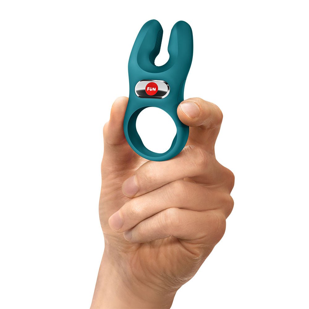 Fun Factory NOS PRO Bottle Green - Bottle Green USB-C Rechargeable Vibrating Cock Ring - Silk and Sin