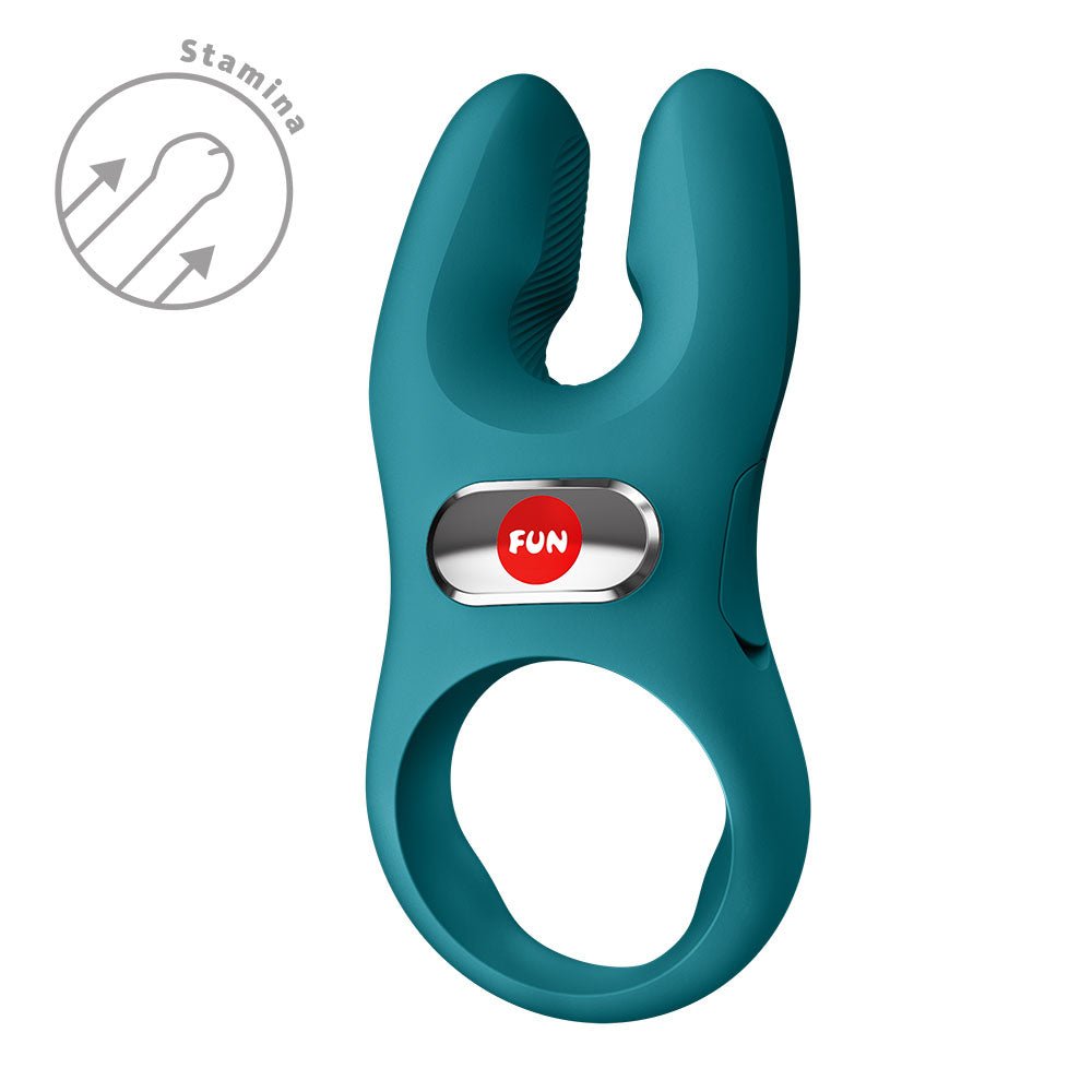 Fun Factory NOS PRO Bottle Green - Bottle Green USB-C Rechargeable Vibrating Cock Ring - Silk and Sin