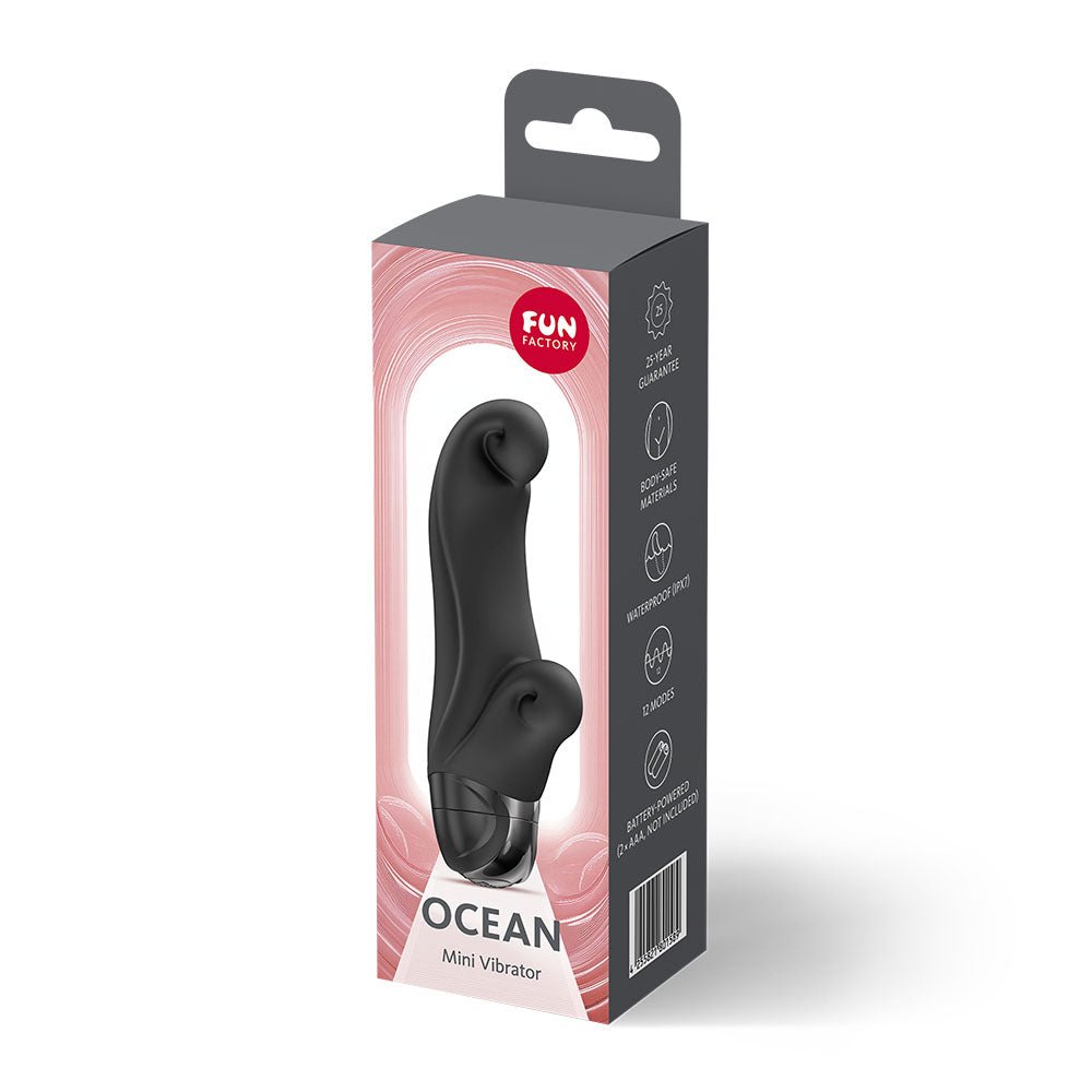 Fun Factory OCEAN Black - Black 14.5 cm Vibrator - Silk and Sin