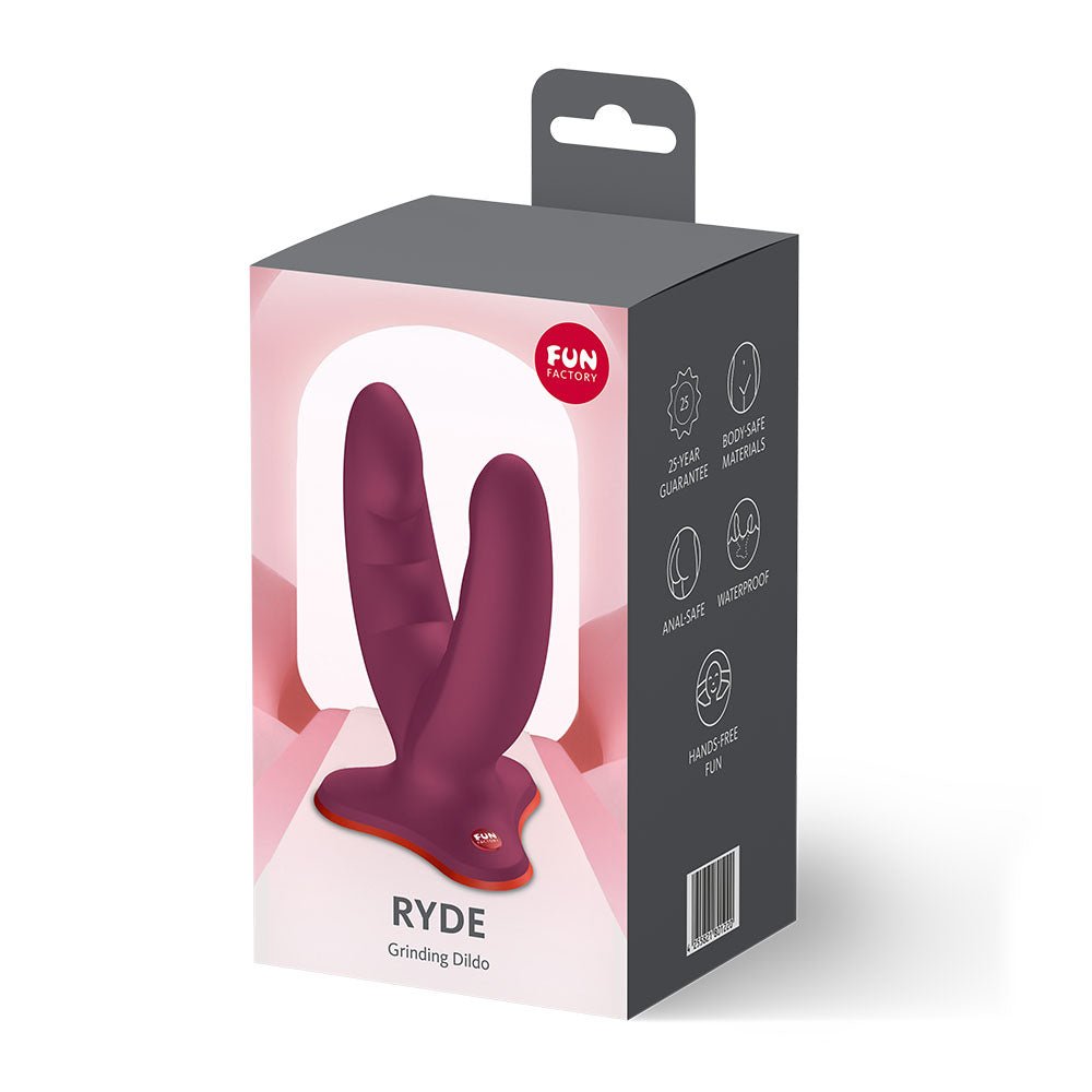 Fun Factory RYDE Wine Red - Wine Red Grinding Dildo - Silk and Sin