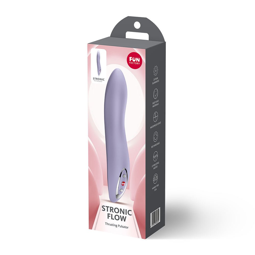 Fun Factory STRONIC FLOW Light Violet - Light Violet 21.6 cm USB Rechargeable Thrusting Vibrator - Silk and Sin