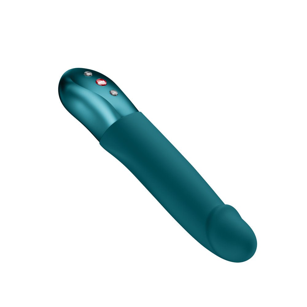 Fun Factory STRONIC REAL Bottle Green - Bottle Green USB Rechargeable Thrusting Vibrator - Silk and Sin