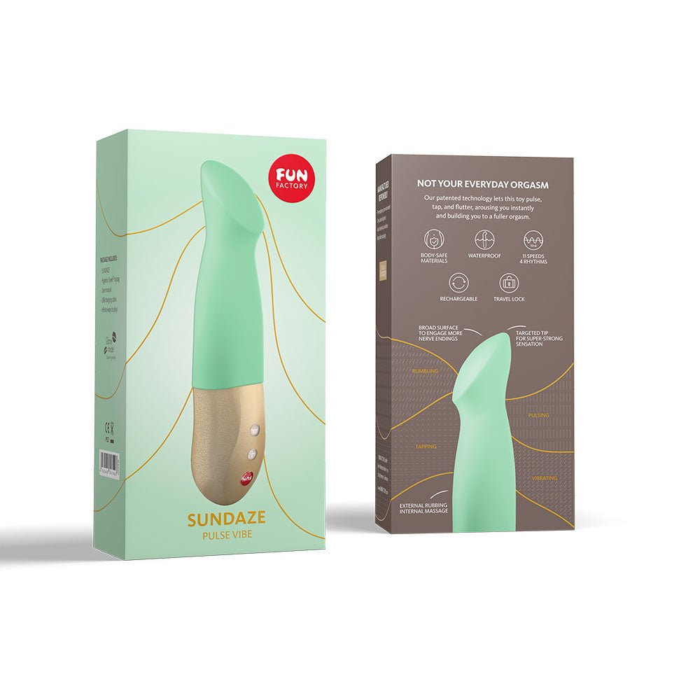Fun Factory SUNDAZE pistachio - Pistachio Green 17.5 cm USB Rechargeable Thrusting Vibrator - Silk and Sin