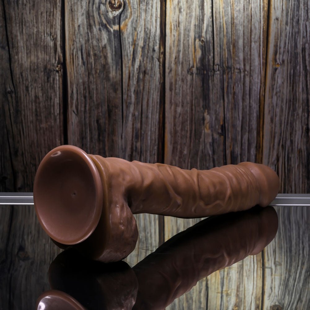 Gender X 10'' FLEXSKIN POSEABLE TRUE FEEL - Dark - Brown 29.2 cm Poseable Dong - Silk and Sin