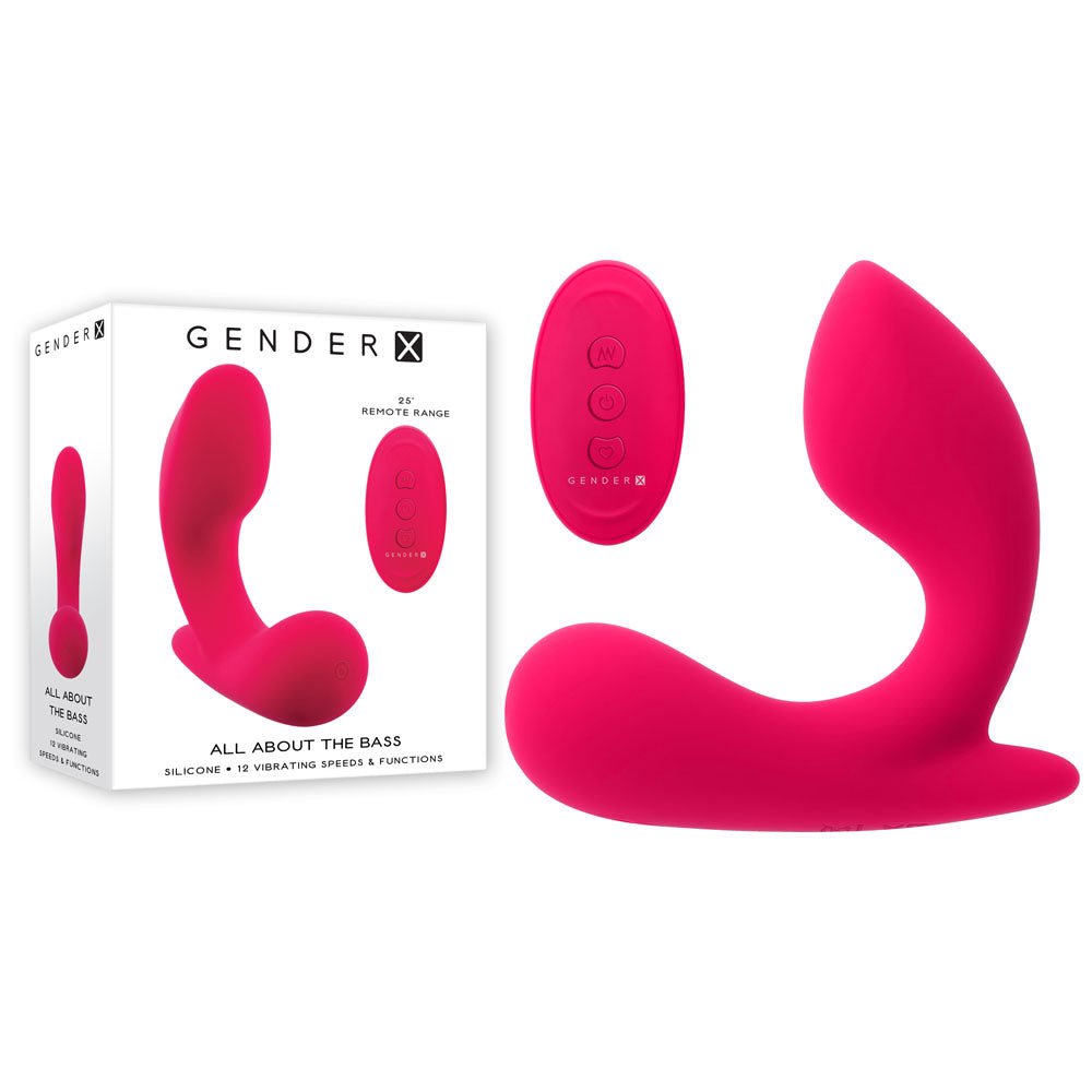 Gender X ALL ABOUT THE BASS - Pink USB Rechargeable Wearable Vibrator with Wireless Remote - Silk and Sin