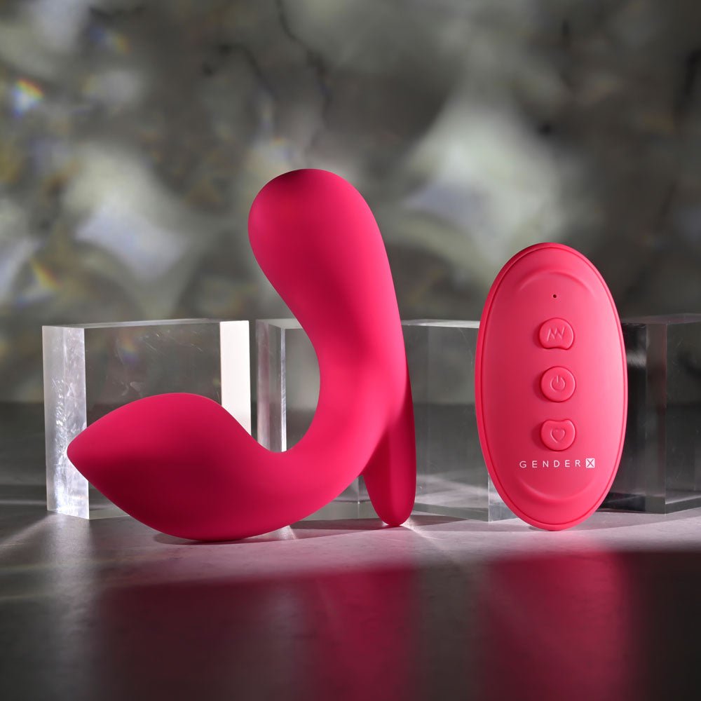 Gender X ALL ABOUT THE BASS - Pink USB Rechargeable Wearable Vibrator with Wireless Remote - Silk and Sin