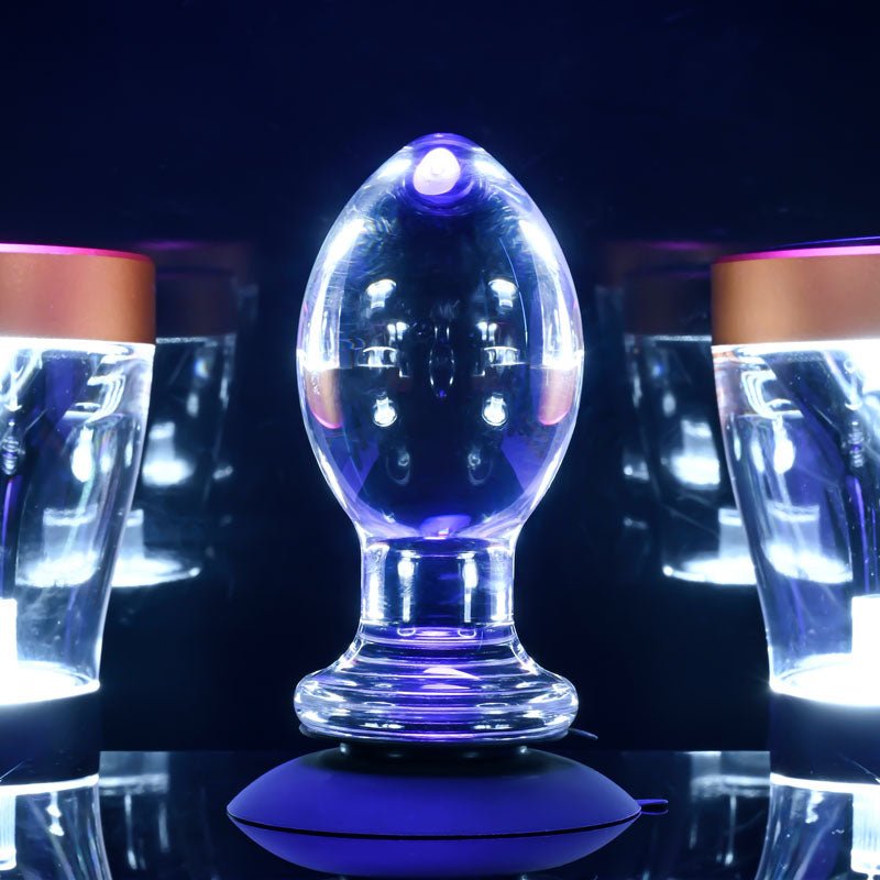 Gender X Crystal Ball - Clear Glass 13.6 cm Butt Plug with Suction Base - Silk and Sin