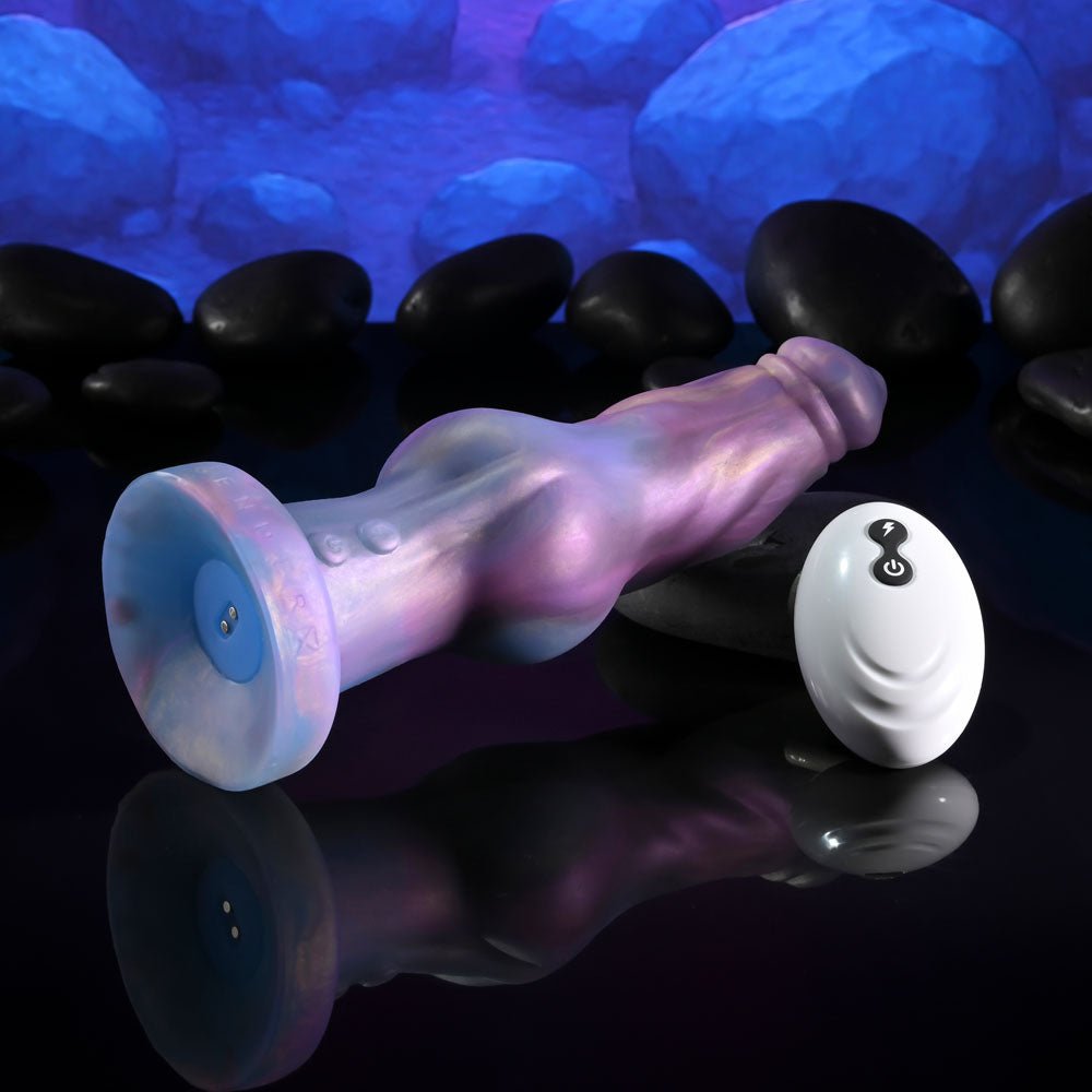 Gender X IMAGINARY FRIEND - Purple/Pink USB Rechargeable Vibrating Fantasy Dildo with Wireless Remote - silkandsin