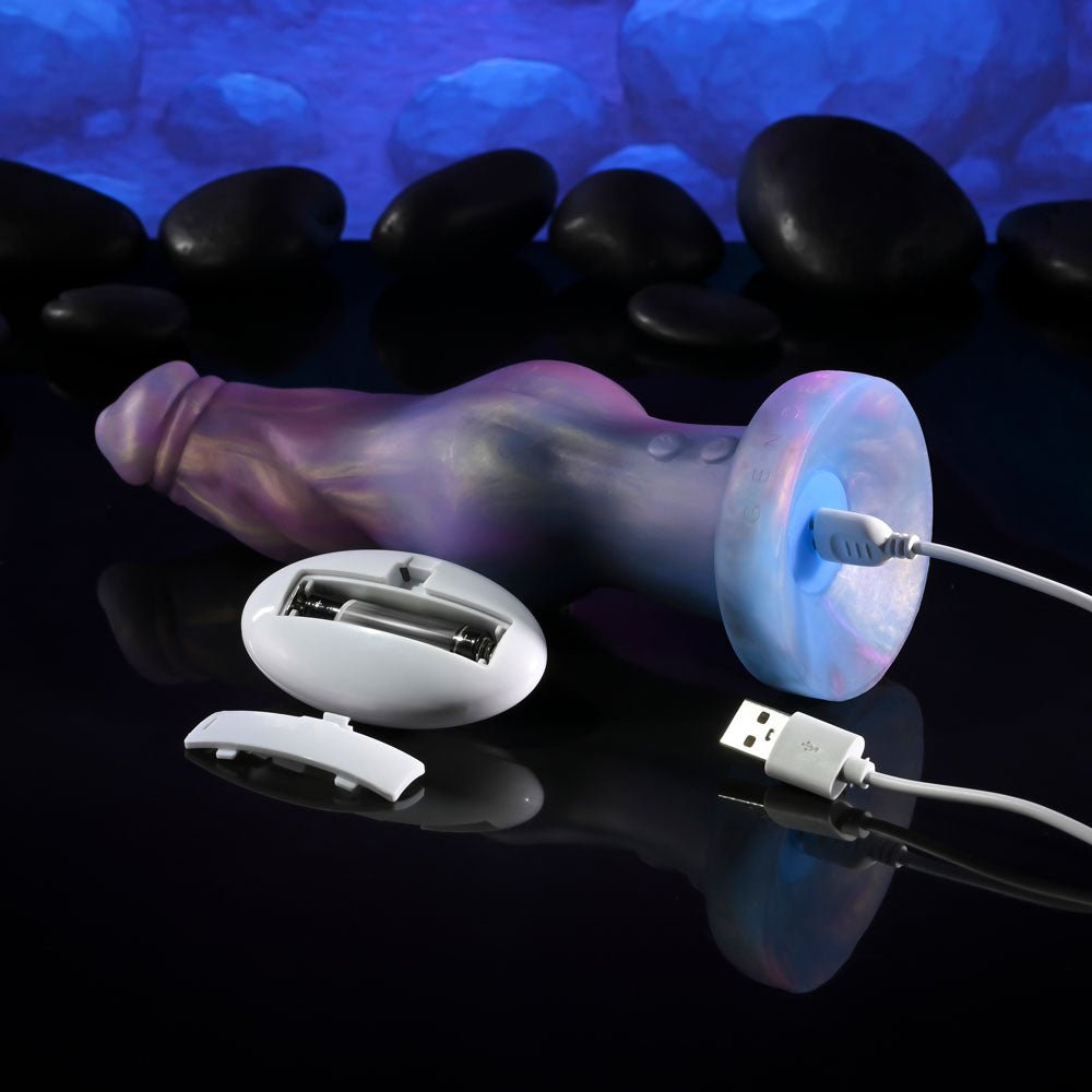 Gender X IMAGINARY FRIEND - Purple/Pink USB Rechargeable Vibrating Fantasy Dildo with Wireless Remote - silkandsin