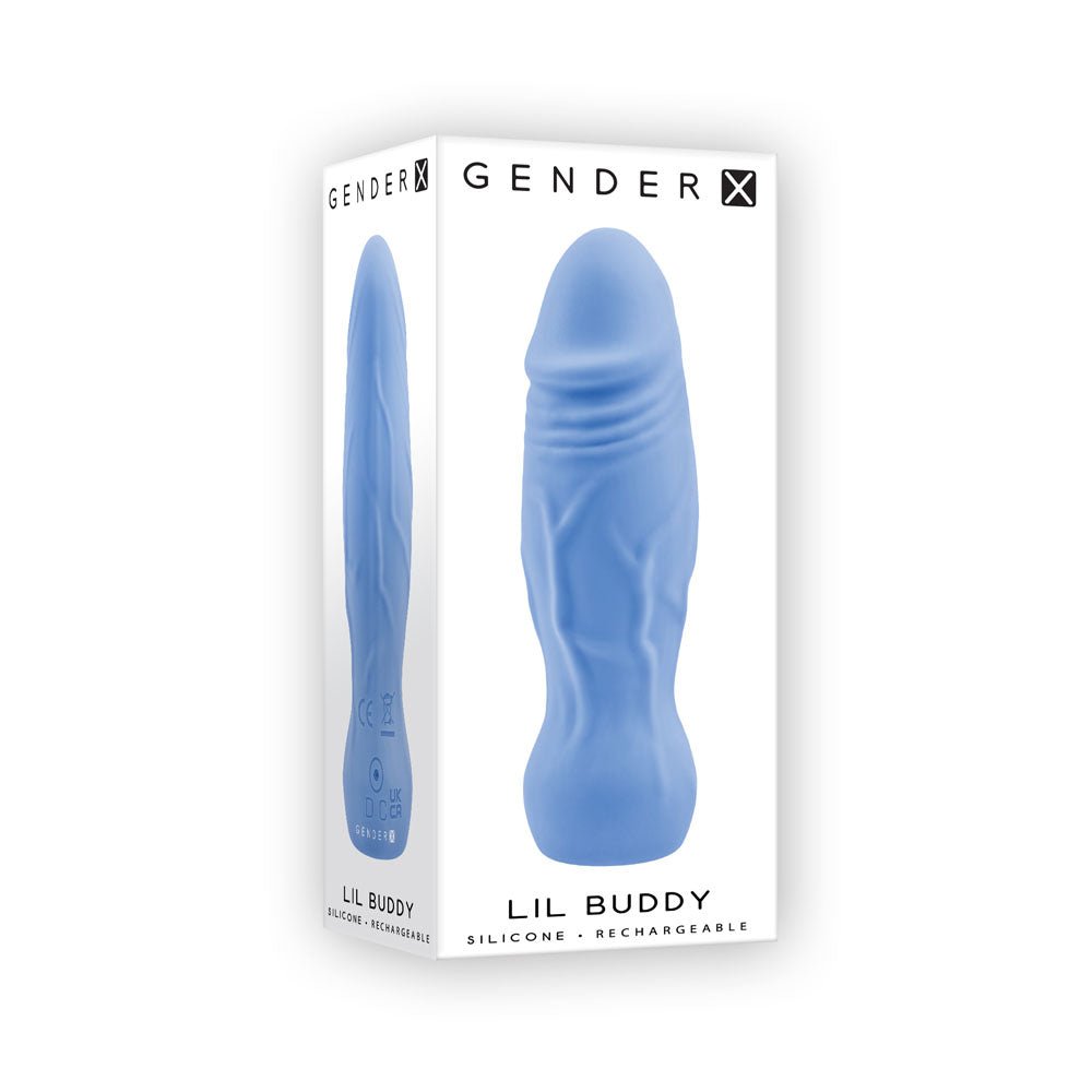 Gender X LIL BUDDY - Light Blue 10.1 cm USB Rechargeable Mini Vibrator - Silk and Sin