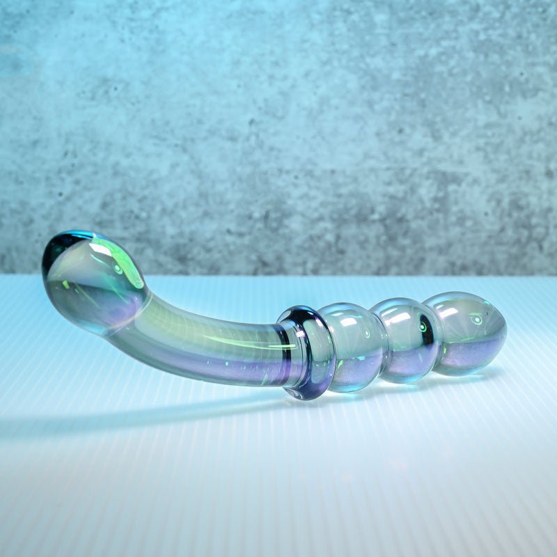 Gender X LUSTROUS GALAXY WAND - Blue/Violet Glass 18.5 cm Double Ended Massager - silkandsin