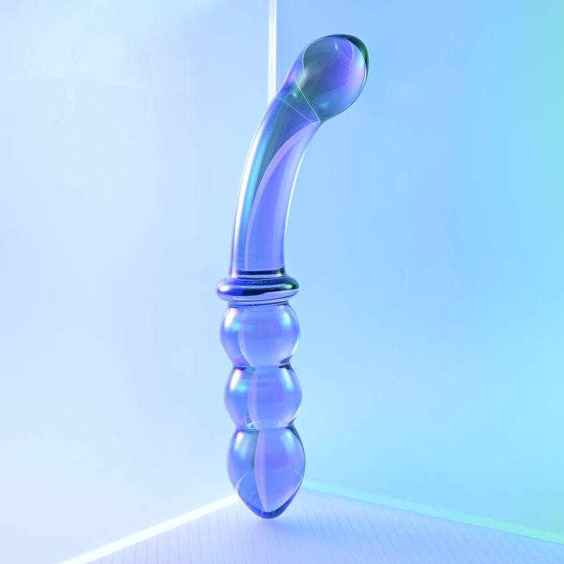 Gender X LUSTROUS GALAXY WAND - Blue/Violet Glass 18.5 cm Double Ended Massager - silkandsin
