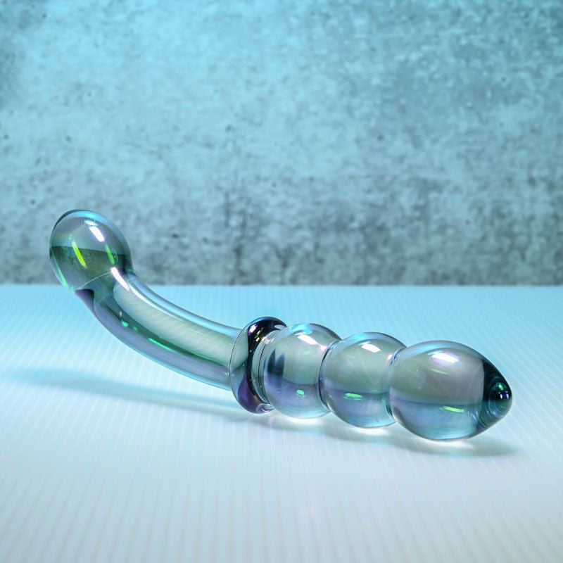 Gender X LUSTROUS GALAXY WAND - Blue/Violet Glass 18.5 cm Double Ended Massager - silkandsin