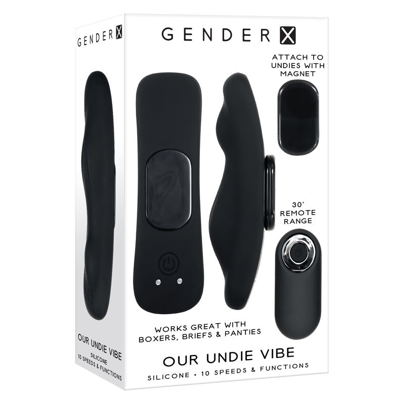 Gender X OUR UNDIE VIBE - Black USB Rechargeable Panty Vibe - Silk and Sin