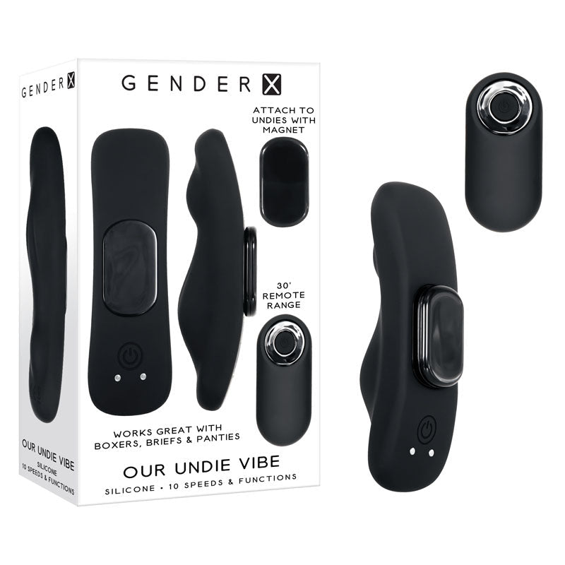 Gender X OUR UNDIE VIBE - Black USB Rechargeable Panty Vibe - Silk and Sin