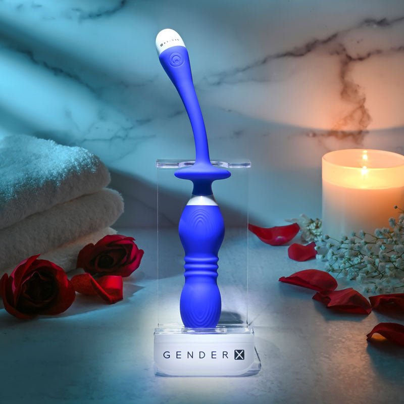 Gender X PLAY BALL - Blue 25 cm USB Rechargeable Thrusting & Vibrating Orbs - Silk and Sin