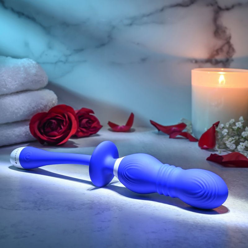 Gender X PLAY BALL - Blue 25 cm USB Rechargeable Thrusting & Vibrating Orbs - Silk and Sin
