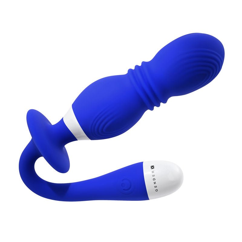 Gender X PLAY BALL - Blue 25 cm USB Rechargeable Thrusting & Vibrating Orbs - Silk and Sin