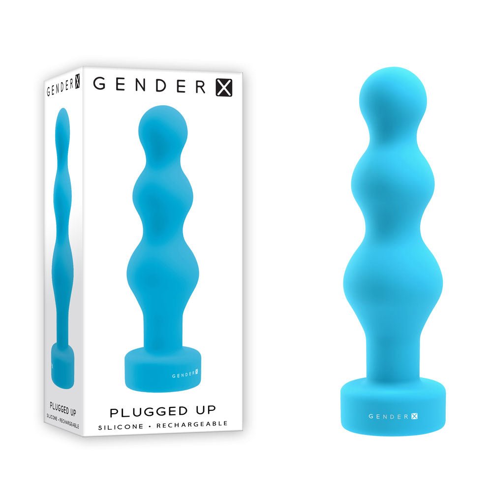 Gender X PLUGGED UP - Blue 13.6 cm USB Rechargeable Butt Plug - Silk and Sin