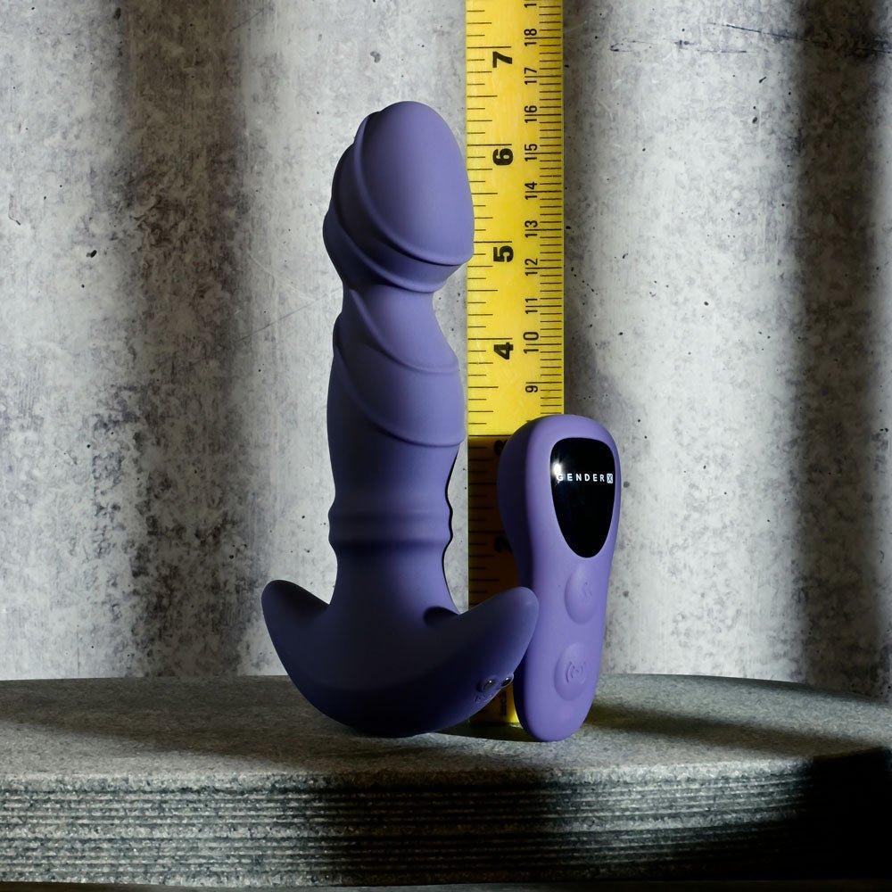 Gender X RING IT - Purple 16.5 cm USB Rechargeable Vibrator with Wireless Remote - Silk and Sin