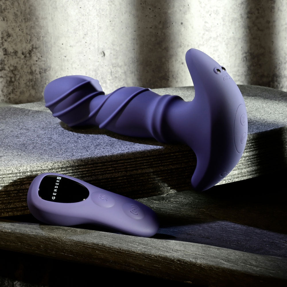 Gender X RING IT - Purple 16.5 cm USB Rechargeable Vibrator with Wireless Remote - Silk and Sin