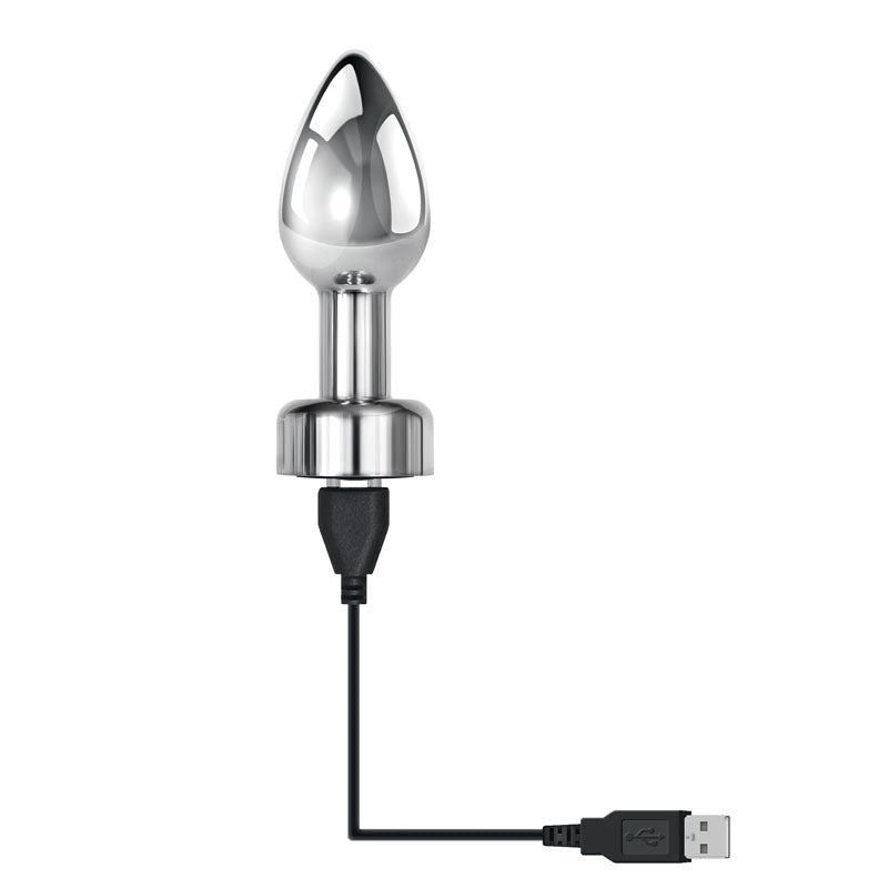 Gender X ROCKIN' METAL PLUG - Metallic 9.3 cm USB Rechargeable Butt Plug - Silk and Sin