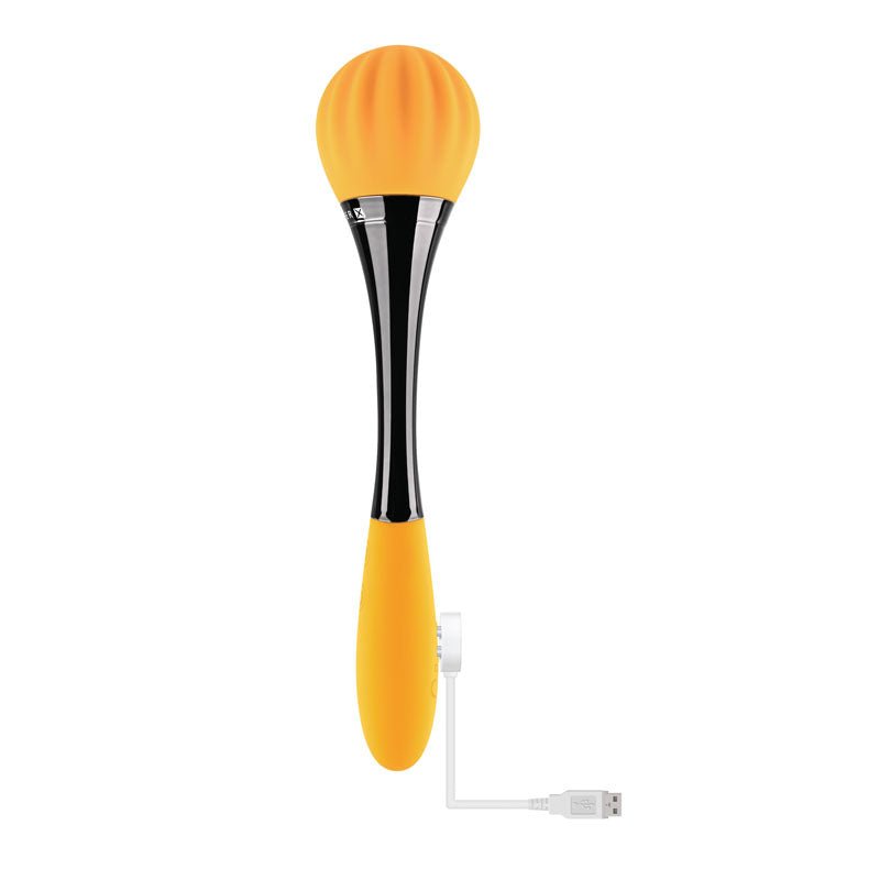 Gender X SUNFLOWER - Yellow 20 cm USB Rechargeable Massage Wand - Silk and Sin