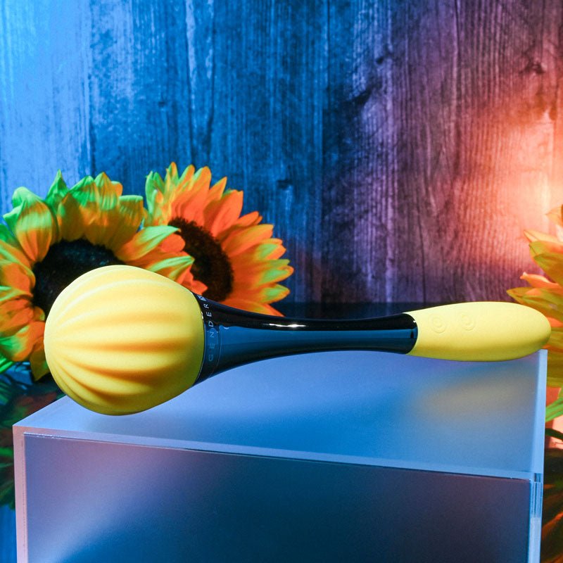 Gender X SUNFLOWER - Yellow 20 cm USB Rechargeable Massage Wand - Silk and Sin